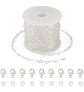 Pandahall 16.4 Feet Brass Heart Link Chains 18K White Gold Plated Heart Chains Soldered Jewelry C...