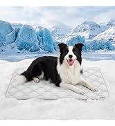 ZOMISIA Cooling Dog Mat Extra Large, Q-Max>0.5 XL Thin Breathable Cold Crate Pad for Pet, Portabl...