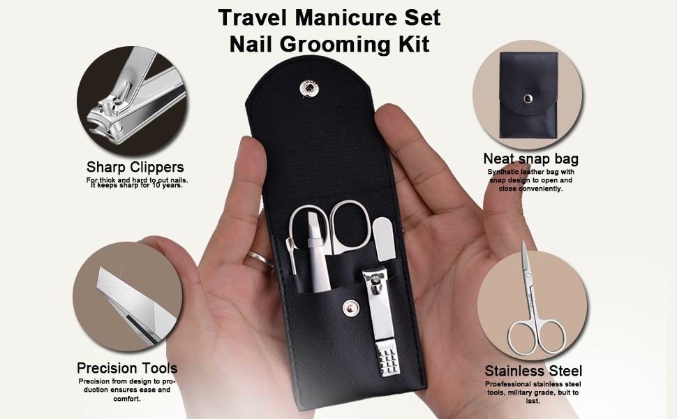 A TALORED 5 PCS MANICURE KIT: Less is more! This Professional Manicure Set