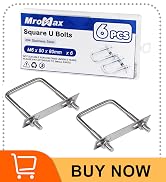MroMax 6Pcs Square U-Bolts 2" Inner Width, M6 x 50 x 80mm 304 Stainless Steel U-Bolts with Frame ...