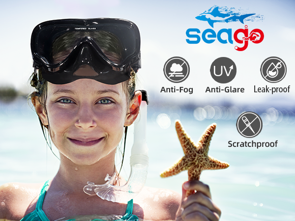 black swim mask for kids youth