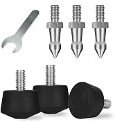 Rigych 6 Pcs Tripod Spike Feet 1/4-20 Thread Rubber Feet Universal Anti-Slip & Stainless Steel Sp...