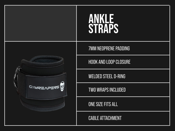 Gymreaper Ankle Straps Glute Leg Straps Build Muscle Target Glutes Cable Kick Backs