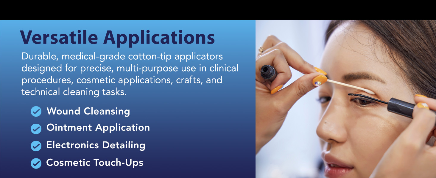 Cotton Tipped Applicators Non Sterile Cotton Swabs with Wooden Sticks Medical Cotton Tip