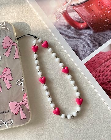 rose red heart phone charm