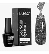 L'UGX Glitter Gel Top Coat – Sparkle Top Coat Gel Nail Polish, Glossy Gel Top Coat 30+ Days Shiny...
