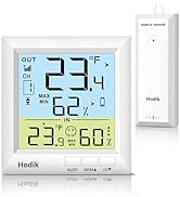 Indoor Outdoor Thermometer Wireless Battery Powered, Temperature Humidity Monitor Weather Station...