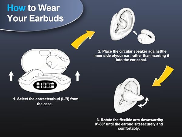 open ear clip on earbuds