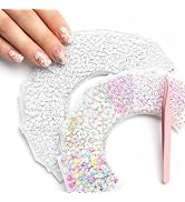 ZJO 60 Sheets Flower Nail Stickers with Tweezers, 3D Embossed Floral Nail Art Stickers Self-Adhes...