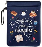 Just One More Chapter Book Cover for Book Lovers Students with Zipper & Handle, Book Sleeve Gifts...