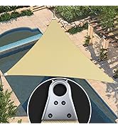 Amgo 12' x 12' x 12' Beige Triangle Super Ring Sun Shade Sail Order to Make UPF50+ AGSRT Canopy A...
