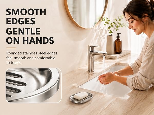 stainless steel metal soap dish for bathroom