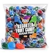Sugar Free Assorted Fruit Hard Candy, 1 lb. Bag – Individually Wrapped Sugarless Fruit Flavored C...