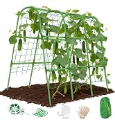 Joyhalo Cucumber Trellis for Raised Bed, U-Shape Garden Trellis for Climbing Plants Outdoor, 51 *...