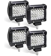 YOMTOVM 12000LM 4 Inch LED Off Road Light Bar 72W Driving Working Fog Lights for Pickup Truck ATV...