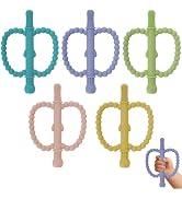 Fu Store Hollow Teether Tube 5 Pack Apple Shape Chew Straw Sensory Toy for Infant Toddlers Silico...