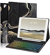 FUWANG iPad 9th Generation Case with Keyboard 10.2 inch - 7 Colors Backlit Detachable Keyboard Ca...