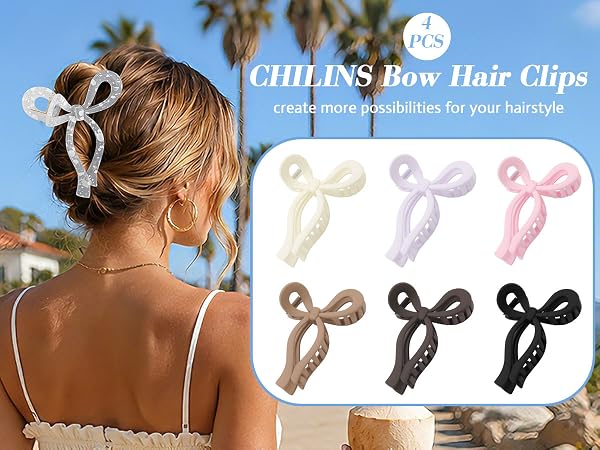 bow hair clips