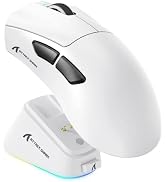 ATTACK SHARK V3 PRO Wireless Ultralight 62g Esports Gaming Mouse-White | RGB Magnetic Charging Do...