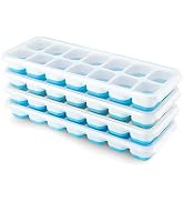 Ice Cube Trays 4 Pack, Airabc Silicone Ice Cube Trays with Removable Lid, Easy-Release Flexible 1...