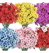 Alupssuc 20 Bundles Artificial Flowers for Outdoor Indoor Decoration, UV Resistant No Fade Fake P...