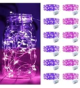 ZGWJ 12 Pack Battery Powered Fairy Lights, Mixed Colors 7Ft 20 Mini LED Silver Wires, 3 Modes for...