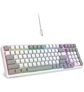 HUO JI Z-99 Wired Mechanical Keyboard, Creamy Sound, Hot Swappable Pre-lubed Linear Switches, Gas...