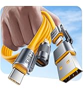 2025 Silicone 4-in-1 USB C Cable 240W Compatible with Lightning Cable Fast Charging & Data Transf...