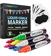 ONUPGO Liquid Chalk Markers, 8 Colors Chalk Pens for Blackboard, Chalkboard Signs, Glass Window, ...