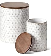 LE TAUCI Food Storage Containers with Airtight Lids, 78/25 oz Ceramic Sugar Canisters Sets, Embos...