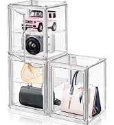 DILIBRA 3 Packs Clear Plastic Handbag Storage Organizer for Closet, Acrylic Display Box for Handb...