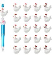 Frinnovan, 20 Pack Chick Silicone Focal Beads for Pens Cute 3D Animal Bead for Beadale Pen Keycha...