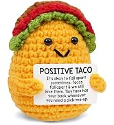 Emotional Support Plush Crochet TACO,Inspirational Self Care Get Well Birthday Gifts for Women Me...