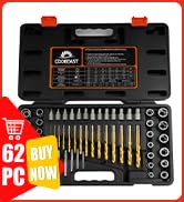 Coobeast 62Pcs Screw Extractor Set with Left Hand Drill Bit, Bolt Extractor Kit Heavy Duty, Easy ...