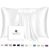 Ravmix Silk Pillow Cases with Zipper, 21 Momme Mulberry Silk Pillowcase for Hair Skin Health, Sof...