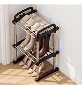BLULEE Expandable Shoe Rack,Adjustable Height Boot Organizer,2-Tier | Vertical Shoe Rack for Clos...