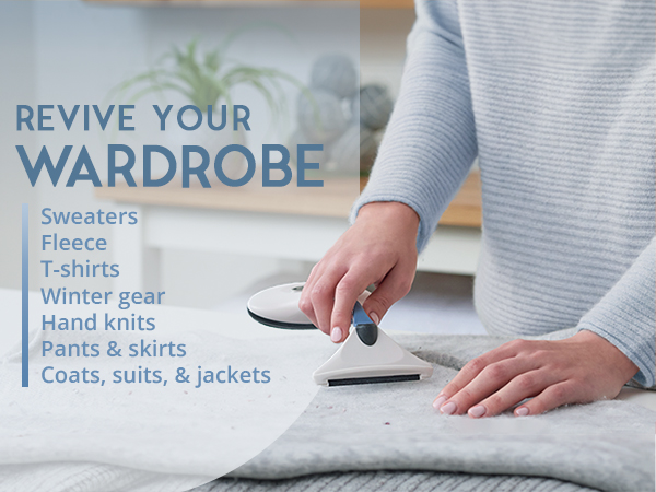 revive your wardrobe, fabric shaver, gleener, lint brush, fabric care, battery-free, sustainable