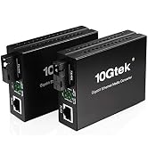 BiDi Gigabit Single Mode SC Media Converter, 10/100/1000M Fiber to Ethernet Converter, 1000Base-F...