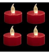 LED Tea Lights Candles- 100PACK Red Flameless Candles Realistic and Bright Flickering Long Lastin...