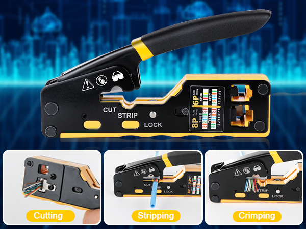 rj45 crimping tool kit pass through