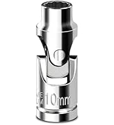 Upenjok 3/8" Drive 10mm Universal Joint Socket,12 Point, Mirror Finish, Cr-V Steel