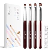 MelodySusie 4Pcs French Manicure with Rosewood Handles Nail Brush Set | Sizes 10,12,14,16, Clean ...
