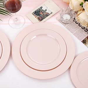 pink party plates