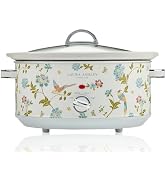 Laura Ashley Elveden White Large Slow Cookers 6.8 Quarts,Slow Cooker 6.8QT | Serves 8-10 People, ...