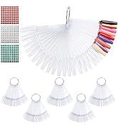 300 Pcs Nail Swatch Sticks with Number Stickers, Clear Fan-shaped Nail Polish Color Sample Sticks...