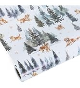 Christmas Wrapping Paper Roll 17 in x 32 ft, Cute Dog Golden Retrievers Snowflakes Winter, Merry ...