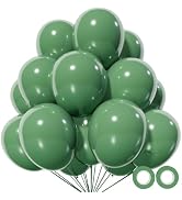 110Pcs Dark Sage Green Balloons Latex Party Balloons 12 inch Round Helium Balloons for Dark Sage ...