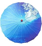 Bestage 33" Women's Chinese Japanese Handmade Silk Cloth Parasol Umbrella Decoration Art Dance Cl...
