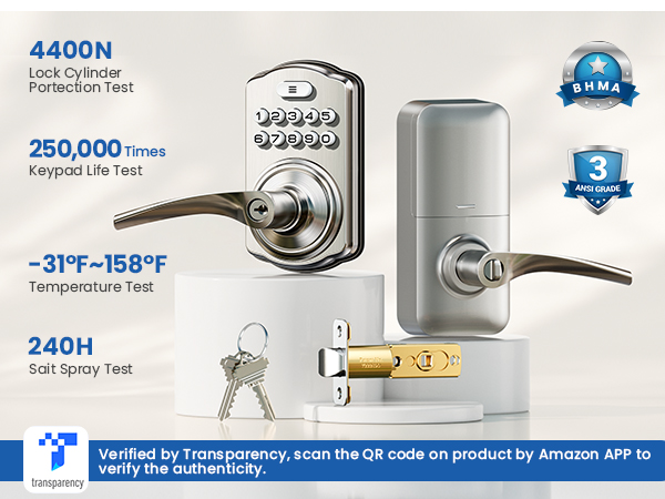 keypad door lock with handle