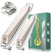 Nail Clippers for Men with Catcher, CLPPNA 2-Pack Large & Small Anti-Splash Nail Clippers Set, Ul...